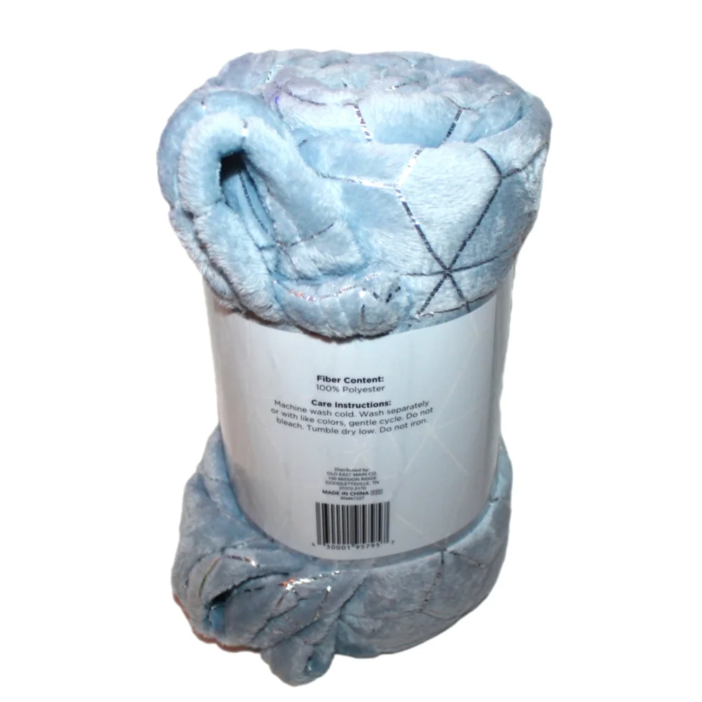 Comfort Bay Metallic Throw Blanket - Blue - Picture 9 of 11